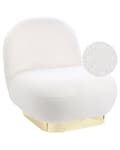 Miniatyrbilde 1 av 9: Lenestol Hvit Boucle Polstring Gull Glamour Moderne Art Deco
