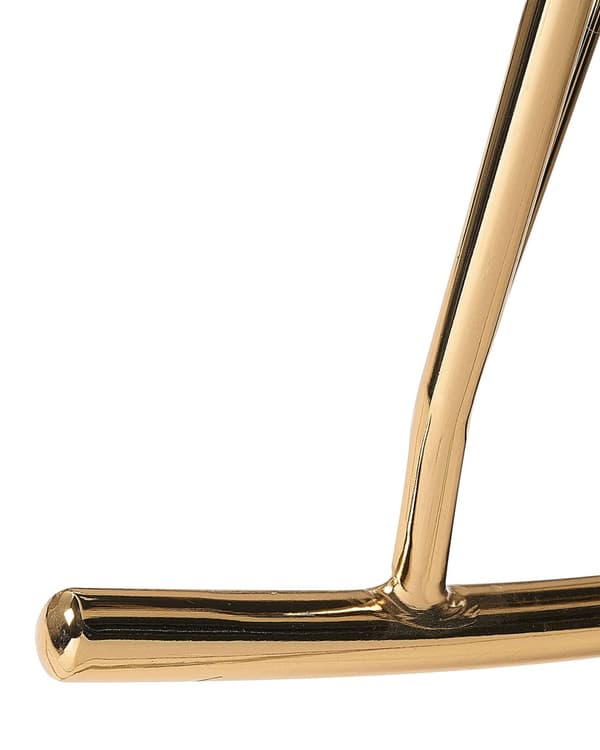 Gungstol Vit och Guld Bouclé Polyestertyg Metallben Skridskor Traditionell Retrodesign Vardagsrum