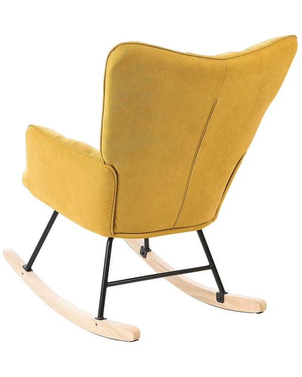 Gungstol Gul Polyester Tyg Klädsel Trämedar Modern Design Biscuit-Tufting Vardagsrum