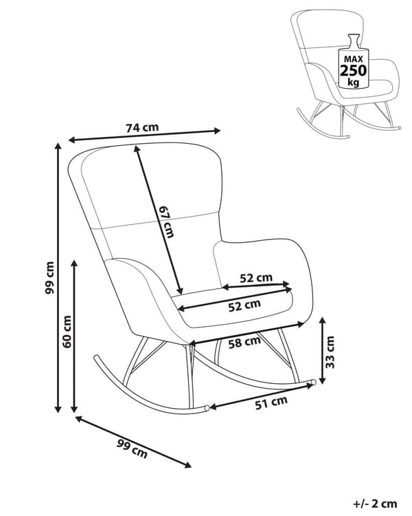Gyngestol Hvit Gull Bouclé Polyester Metall Tradisjonell Retro Stue Soverom Lenestol Innredning