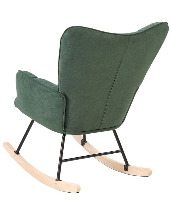 Gyngestol Mørkegrønn Polyester Stoff Tre Moderne design Soverom Stue Lenestol Innredning