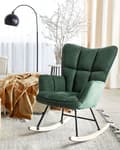 Miniatyrbilde 2 av 8: Gyngestol Mørkegrønn Polyester Stoff Tre Moderne design Soverom Stue Lenestol Innredning
