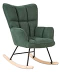 Miniatyrbilde 1 av 8: Gyngestol Mørkegrønn Polyester Stoff Tre Moderne design Soverom Stue Lenestol Innredning