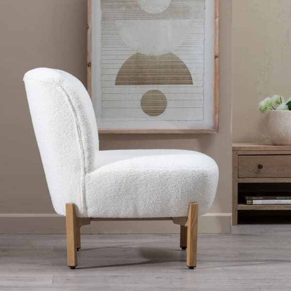 Fåtölj 62 x 75 x 74 cm Syntetmaterial Metall Vit