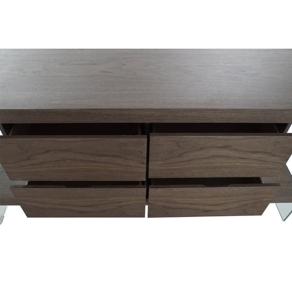 Skænk DKD Home Decor Krystal Brun Gennemsigtig Valnød 160 x 45 x 80 cm Træ MDF