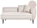 Miniatyrbilde 1 av 11: Sjeselong Lys beige Bouclé Stoff Metallben Høyrevendt Pute Moderne design Stue