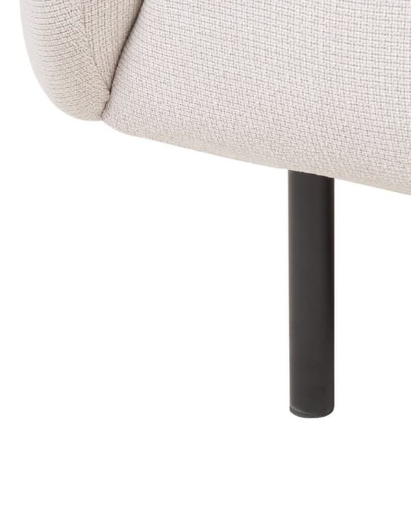 Fåtölj Beige och Svart Polyestertyg Mjuk Nubby Svarta Ben Retro Glam Art Deco Design