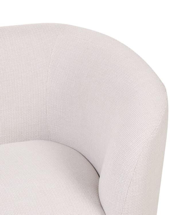 Fåtölj Beige Polyestertyg Mjuk Nubby Guldben Retro Glam Art Deco Design
