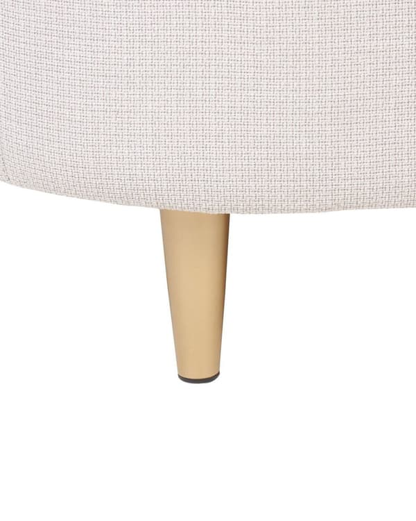 Fåtölj Beige Polyestertyg Mjuk Nubby Guldben Retro Glam Art Deco Design