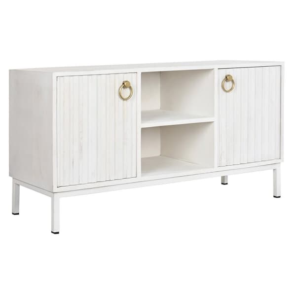 møbler DKD Home Decor Gylden Metal Hvid Mangotræ 120 x 40 x 60 cm
