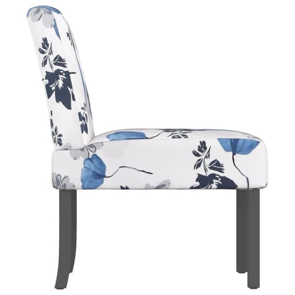 vidaXL stol med blomstermønster stof blå