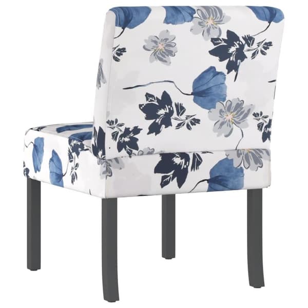 vidaXL stol med blomstermønster stof blå