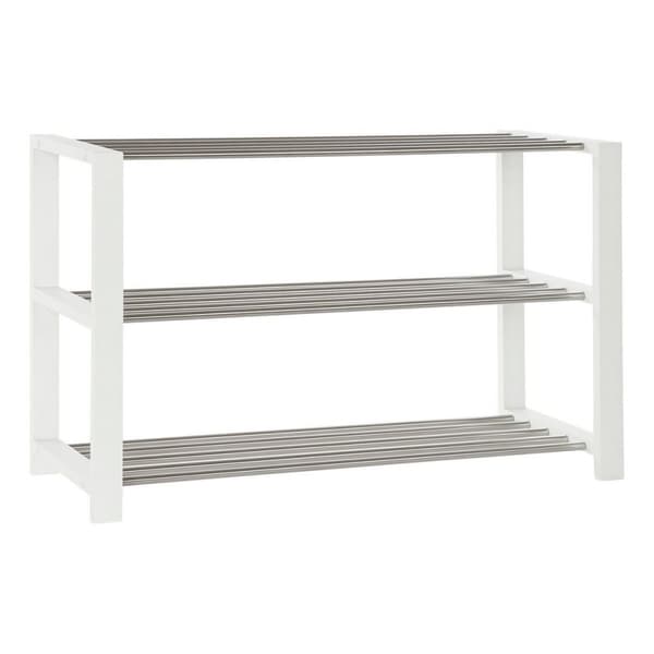Skohylle DKD Home Decor 8424001835041 Hvit Flerfarget Sølv Tre Metall 80 x 30 x 50 cm