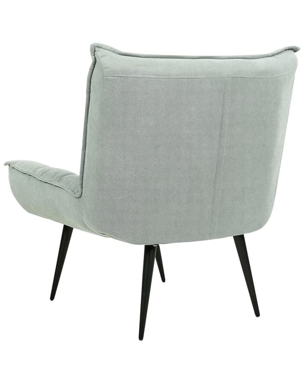 Lænestol Mintgrøn Polyester Stof Stuestol Uden Armlæn til Stuen Bred Hvilestol Polstret Moderne Design Møbel