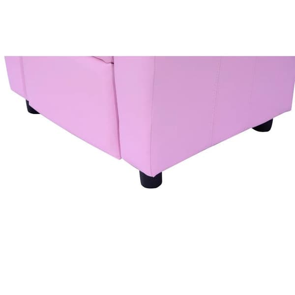 Rootz Børnelænestol - Minilænestol - Børnesofa - Hvilelænestol - Liggefunktion - Indbygget kopholder - Pink - 62 x 52 x 69 cm