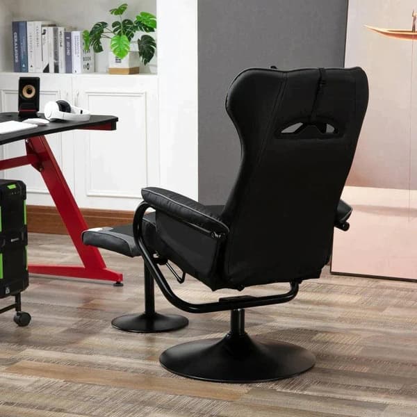 Rootz Afslapningsstol - Tv-stol - Polstret stol - Spillesofa - Taburet - Sort/Grå - 67 x 82,5 x 103 cm
