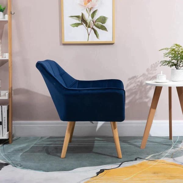 Rootz-nojatuoli - Yksi nojatuoli - Siipituoli samettisella päällyksellä - Puiset jalat - Koti - Makuuhuoneen kalusteet - Vihreä - 68,5 cm x 61 cm x 72