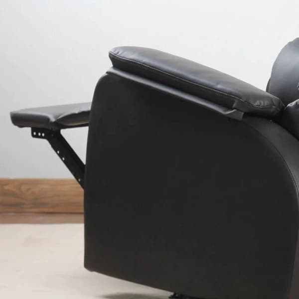 Rootz Lænestol - Hvilestol - Tv-stol - Sofastol - Hjørneskrivebord med CPU-stativ - Justerbar - Ergonomisk - Kunstlæder - Stål - Brun - 75 x 92 x 99 c