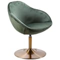 Miniatyrbild 1 av 7: Rootz stol sammetsgrön - guld 70x79x70 cm design snurrstol - Klubbstol klädd stol med armstöd - Snurrstol Cocktailsessel Lounge - Barstol Besöksstol -