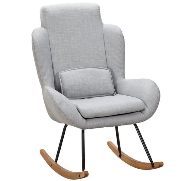 Rootz RocChair Grey Design Relax Chair 75 x 110 x 88,5 cm - Lænestolsstof - træ - Gyngelænestol med stel - Polstret Relax Chair RocChair - Moderne roc