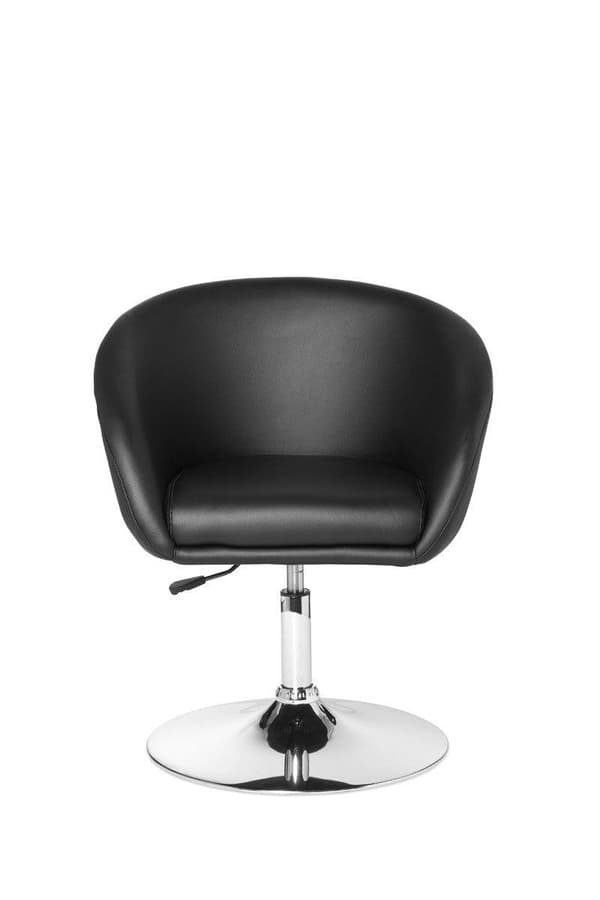 Rootz design relax lænestol lounge lænestol syntetisk læder cocktail lænestol sort - Drejelig lænestol - Spisestuestol 120 kg - Club lænestol læder lo
