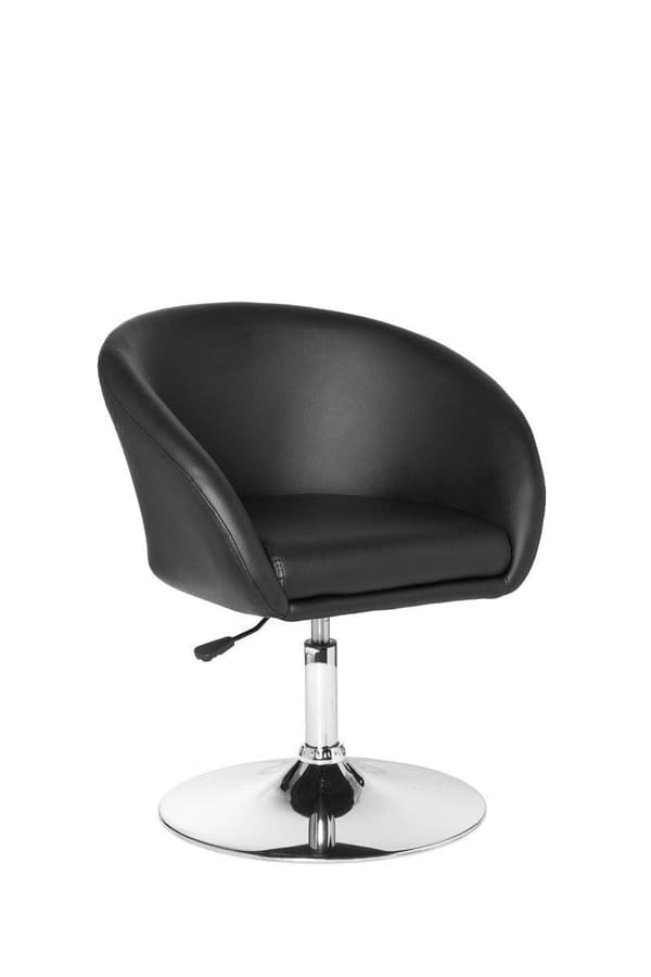 Rootz design relax lænestol lounge lænestol syntetisk læder cocktail lænestol sort - Drejelig lænestol - Spisestuestol 120 kg - Club lænestol læder lo