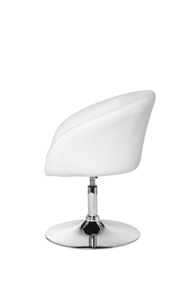 Rootz design relaxfåtölj loungefåtölj syntetisk läder cocktailfåtölj vit - Vridfåtölj - Matsalsstol 120 kg - Klubbfåtölj läderlook - Snurrstol Modern
