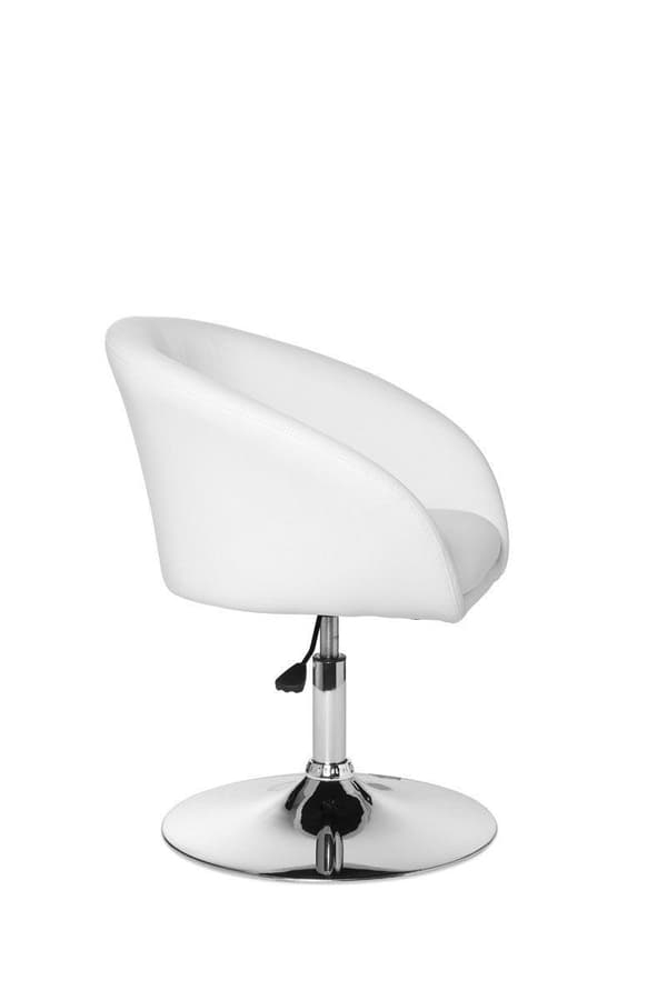 Rootz design relaxfåtölj loungefåtölj syntetisk läder cocktailfåtölj vit - Vridfåtölj - Matsalsstol 120 kg - Klubbfåtölj läderlook - Snurrstol Modern