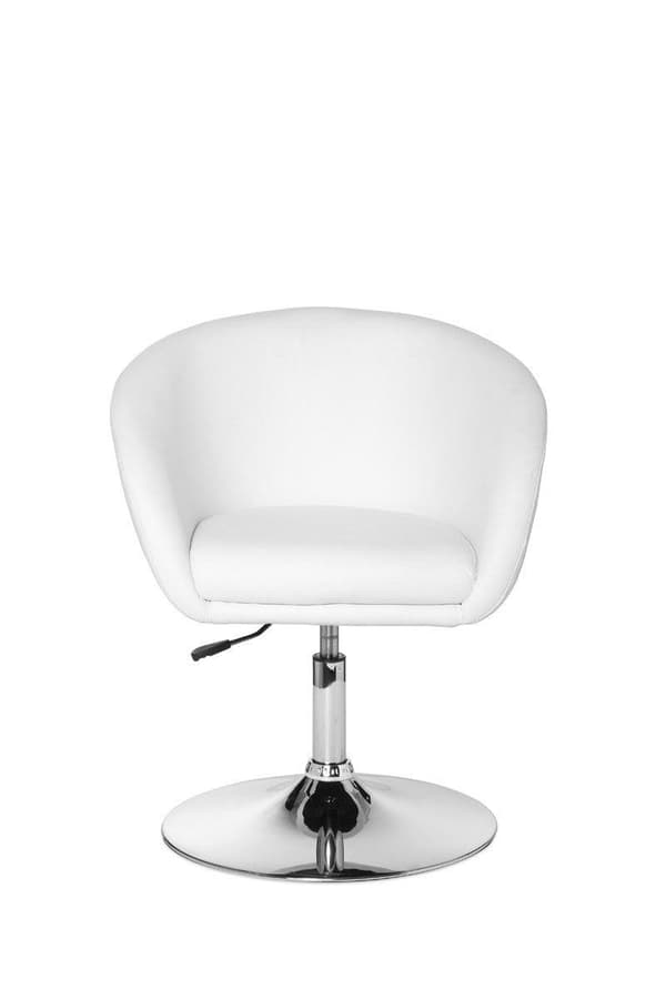Rootz design relaxfåtölj loungefåtölj syntetisk läder cocktailfåtölj vit - Vridfåtölj - Matsalsstol 120 kg - Klubbfåtölj läderlook - Snurrstol Modern