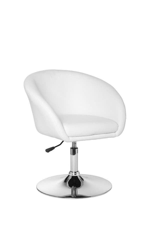 Rootz design relaxfåtölj loungefåtölj syntetisk läder cocktailfåtölj vit - Vridfåtölj - Matsalsstol 120 kg - Klubbfåtölj läderlook - Snurrstol Modern