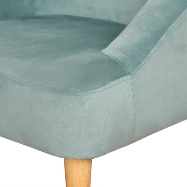 Rootz Fåtölj - Barnfåtölj - Med ottoman - För 3 till 5 år Barn - Söt design - Sammetslook Fåtölj - Grön - 51 cm x 51 cm x 50 cm