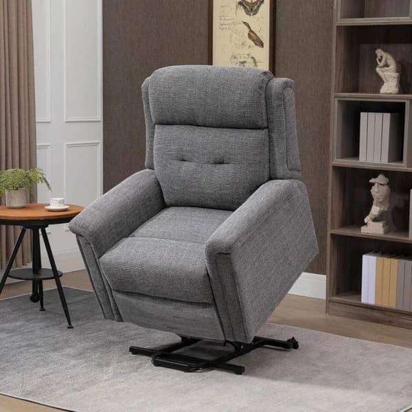 Rootz Recliner - Seisomatuoli - Nojatuoli - Tv-tuoli - Sis. Kaukosäädin - Jalkatuki - Teräs - Harmaa - 89L x 96L x 108K cm
