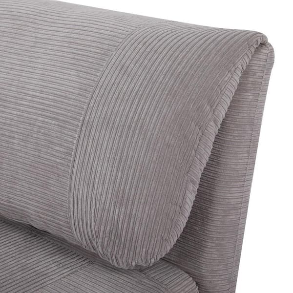 Rootz 2-i-1 Fåtöljsäng - Justerbart nackstöd - Manchesterlook - Grå - 82 cm x 8 cm x 83 cm