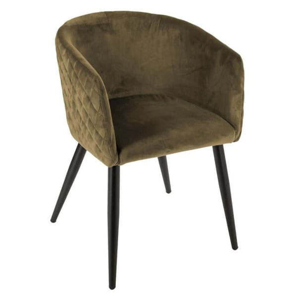 Atmosphera "Marlo" sammet deco fåtölj - Khaki