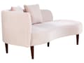 Miniatyrbilde 5 av 11: Sjeselong Lyserosa Rosa Fløyel polyester møbeltrekk Venstrevendt Mørke treben Ekstra puter Moderne design Stuemøbler
