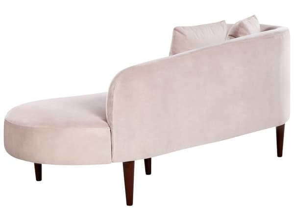 Sjeselong Lyserosa Rosa Fløyel polyester møbeltrekk Venstrevendt Mørke treben Ekstra puter Moderne design Stuemøbler