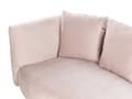Miniatyrbilde 7 av 11: Sjeselong Lyserosa Rosa Fløyel polyester møbeltrekk Venstrevendt Mørke treben Ekstra puter Moderne design Stuemøbler