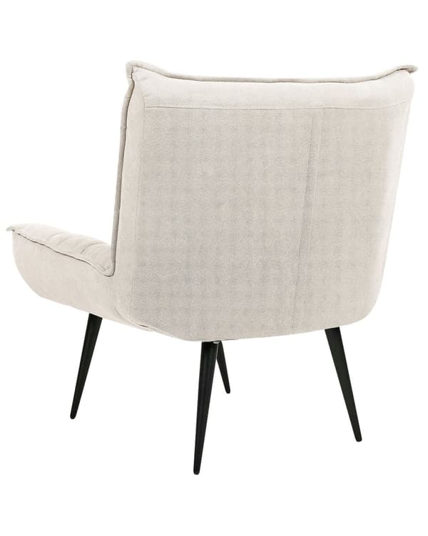 Lenestol Lys beige Svarte metallben Uten armlener Moderne design Hvilestol Stue Soverom