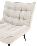 Miniatyrbilde 6 av 8: Lenestol Lys beige Svarte metallben Uten armlener Moderne design Hvilestol Stue Soverom