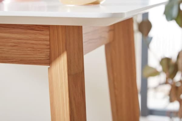 Rootz bord 60x110x60 cm hvid firkant - Barbord til 4 personer - Moderne bord til bar - Design festbord træ - Skandinavisk eg højbord