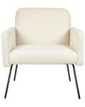 Miniatyrbilde 5 av 9: Lenestol Beige Kordfløyel Svarte metallben Moderne Retro Stue Soverom Hvilestol