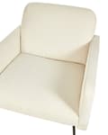 Miniatyrbilde 7 av 9: Lenestol Beige Kordfløyel Svarte metallben Moderne Retro Stue Soverom Hvilestol