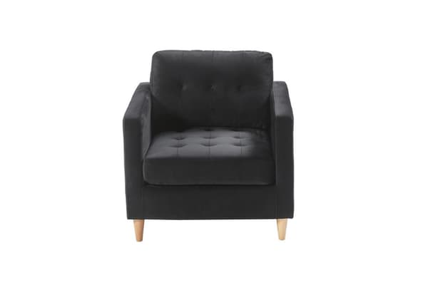 Marino lænestol velour sort.