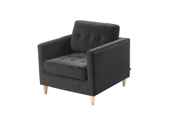 Marino lenestol velour svart.