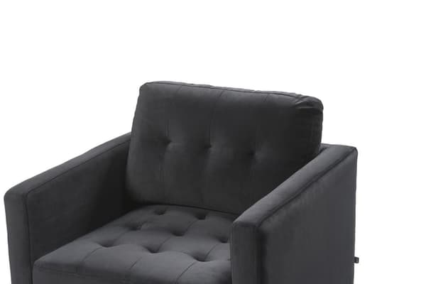 Marino lenestol velour svart.