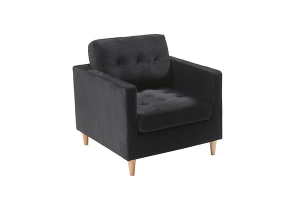 Marino lenestol velour svart.