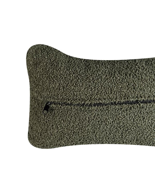 Mørkegrøn boucle cocktail lænestol sorte ben afrundet ryg glam retro stil lammeskind polstring