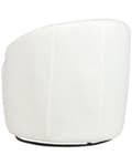 Miniatyrbillede 6 af 9: Hvid creme boucle cocktail lænestol sort drejelig base glam retro lammeskind polstring