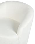Miniatyrbillede 7 af 9: Hvid creme boucle cocktail lænestol sort drejelig base glam retro lammeskind polstring
