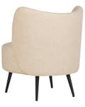 Miniatyrbild 6 av 11: Fåtölj Beige Boucle Tyg Mjuk Nubby Svarta Ben Böjd Rygg Retro Glam Art Decor Style